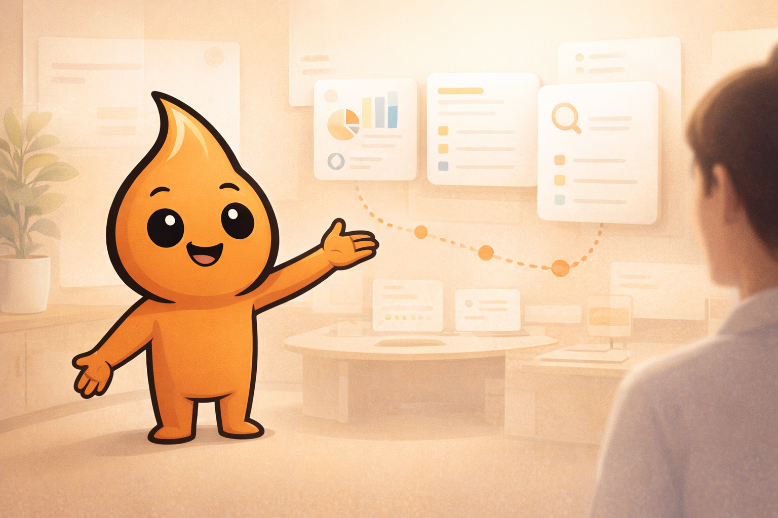 Bóris recebendo uma nova pessoa no onboarding interno